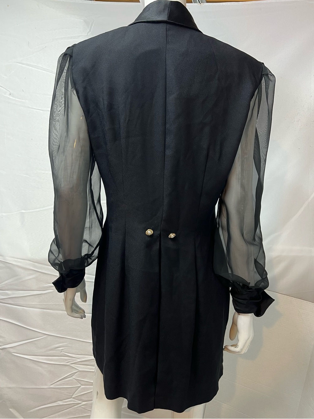 Vintage Cache 9/10 Black Tailcoat 90s Goth Fairycore Steampunk Victorian Jacket - Picture 9 of 11
